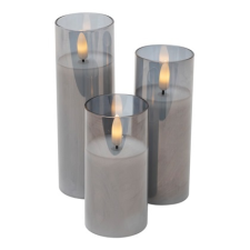 Home by Somogyi CDS 3 LED-es gyertyaszett, üvegben világítási kellék