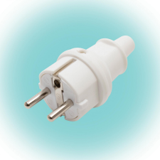 Home by Somogyi IP44 földelt lengő dugvilla, fehér, egyenes kábelvezetés villanyszerelés