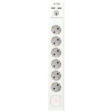 Home by Somogyi Túlfeszültség védett elosztó, 6 aljzat, USB hosszabbító, elosztó