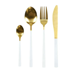 HOME DECO FACTORY Arany evőeszköz készlet (16 db-os) tányér és evőeszköz