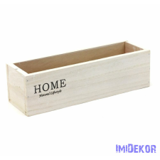  Home feliratos tégla fa kaspó - Fehér dekorációs kellék