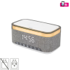 Home HOME LTCR06 multimédia lejátszó és ébresztőóra, 2x5 Watt, Qi telefontöltés, Bluetooth TWS, FM rádió, LED kijelző, beépített akkumulátor