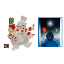 Home LED-es Világító Ablakdísz, Hóember 2, színváltó, KID 324 karácsonyi ablakdekoráció