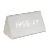 Home OC 07 digitális LED fehér fa ébresztőóra