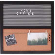  HOME OFFICE parafatábla betűkkel, 40x40 cm, fekete parafatábla