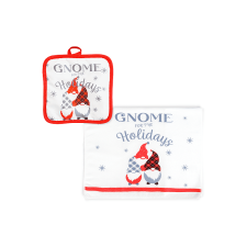 @HOME-XMAS Karácsonyi kendő és edényfogó szett, manós (59709) lakástextília