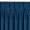 HOMEDE Sötétítő függöny VILA szín indigókék stílus klasszikus flex 7,5 cm kettős átfedéssel bársony 265x225 HOMEDE