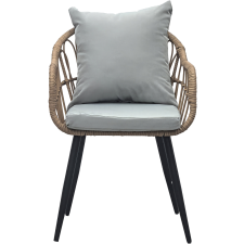 HOMEPRO Autronic 2 darab kerti szék Miro, fém, műrattan, szürke szövet kerti bútor