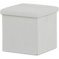 HOMEPRO AUTRONIC Tárolós puff, krémszínű kordbársony, 38×38×38 cm bútor