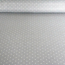 HomeTextiles KIDDY szürke pöttyös loneta lakástextil, dekorvászon méteráru