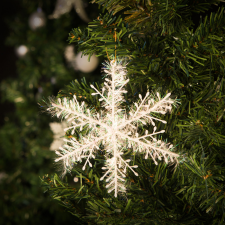  Hópehely karácsonyfadísz - csillogó - 15 cm - 55979 karácsonyfadísz