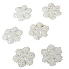 Hópihe hungarocell glitteres fehér 4,5cm 6db-os dekorációs kellék