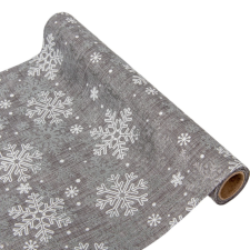 Hópihe mintás dekor anyag ezüst 28x150cm dekorációs kellék