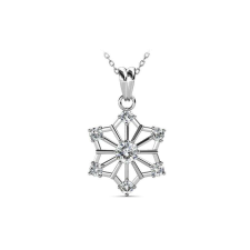 Hópihe - Swarovski kristályos nyaklánc - fehér nyaklánc