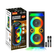 Hordozható bluetooth hangszóró 2 mikrofonnal WGY-S803 hordozható hangszóró