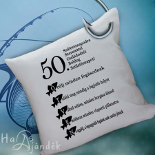  Horgász párna - 50. születésnapra lakástextília