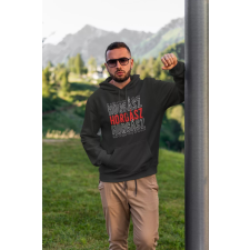  Horgász unisex kapucnis fekete pulóver egyedi ajándék