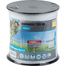Horizont villanypásztor szalag FARMER T20-W, fehér, 200 m elektromos állatriasztó
