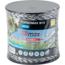 Horizont villanypásztor zsinór TURBOMAX W12, fehér/fekete/fehér, 400 m elektromos állatriasztó