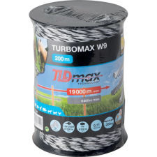 Horizont villanypásztor zsinór TURBOMAX W9, fehér/fekete/fehér, 200 m elektromos állatriasztó