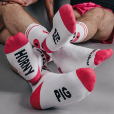  HORNY PIG Sk8erboy – stílusos fehér zokni, prémium minőség férfi zokni
