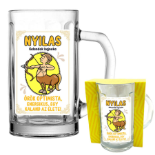  Horoszkópos söröskorsó 2 méretben, Nyilas ajándéktárgy