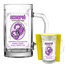  Horoszkópos söröskorsó 2 méretben, Skorpió ajándéktárgy