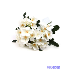  Hortenzia 5 ágú kis csokor 31cm - Fehér dekorációs kellék