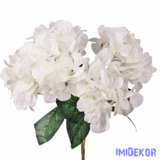  Hortenzia 5 ágú selyemvirág csokor 49cm magas - Fehér dekorációs kellék