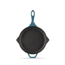  Hósse öntöttvas kerek sütőserpenyő 28 cm, zománcozott kék edény