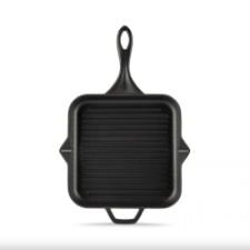 Hósse zománcozott öntöttvas grill serpenyő 28cmx28cm, fekete (HOS-KIEG-009) edény