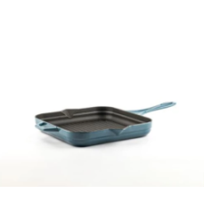 Hósse zománcozott öntöttvas grill serpenyő 28cmx28cm, kék (HOS-KIEG-010) edény
