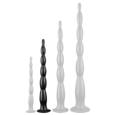  Hosszú Dildo Scale gyöngyök M 40 x 4cm fekete műpénisz, dildó