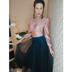  Hosszú tüll szoknya navy kék