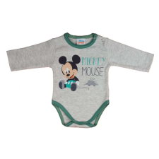 Hosszú ujjú baba body Mickey egér mintával (50) - szürke kombidressz, body