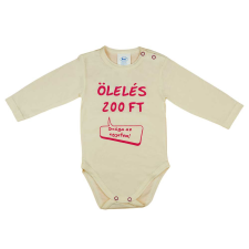 Hosszú ujjú baba body "Ölelés 200 Ft" felirattal kombidressz, body