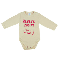 Hosszú ujjú baba body "Ölelés 200 Ft" felirattal kombidressz, body