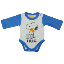 Hosszú ujjú baba body Snoopy mintával (50) - fehér/kék kombidressz, body