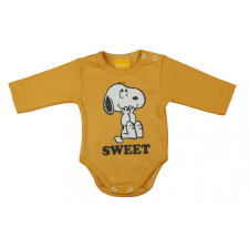 Hosszú ujjú baba body Snoopy mintával (86) - okker kombidressz, body