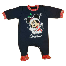  Hosszú ujjú, belül enyhén bolyhos baba rugdalózó karácsonyi Mickey egér mintával rugdalózó