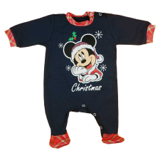  Hosszú ujjú, belül enyhén bolyhos baba rugdalózó karácsonyi Mickey egér mintával rugdalózó