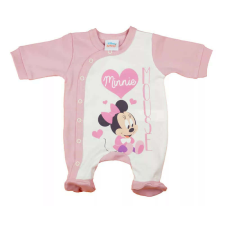 Hosszú ujjú elöl patentos rugdalózó Minnie egér mintával (56) - rózsaszín rugdalózó