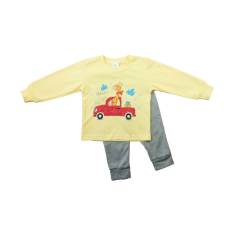  Hosszú ujjú fiú pizsama - Autós mintával