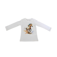  Hosszú ujjú kislány póló cuki Lovas mintával gyerek póló