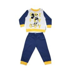  Hosszú vékony pamut baba pizsama - Mickey egér - One fly guy felirattal - Jersey - sötétkék-sárga - 98