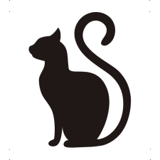  Hosszúfarkú macska autó matrica fekete #455 matrica