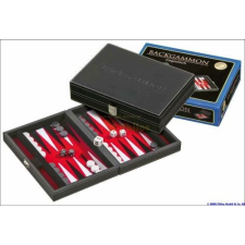 Hot Games Backgammon 23 cm fekete műbőr társasjáték