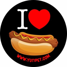 Hot Grafikus címke XXS-S2 méretű Yutipet hámokhoz (I love hot dog) kutyafelszerelés