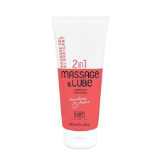 Hot Massage &amp; Glide Gel 2in1 Strawberry 200 ml masszázsolaj és gél