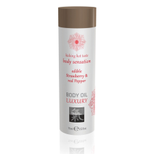 Hot Shiatsu Luxury - ehető masszázsolaj - eper-vörösbors (75ml) masszázsolaj és gél